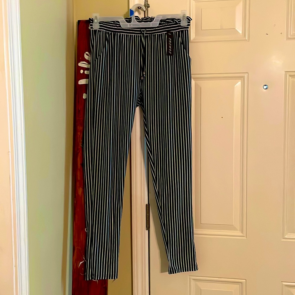 Black and white stripe professional/dressy pants.